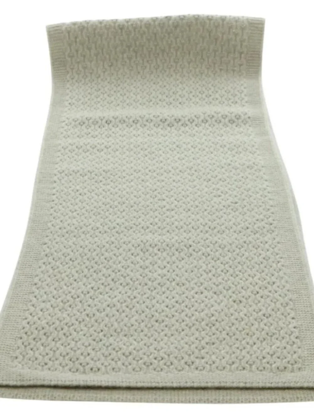 CHANEL COCO Mark Scarf Cashmere Beige Silver CC Auth BA11371V